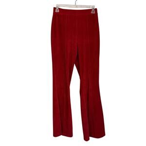 Aerie Groove ON Velour High Waisted Flare Pant Pull ON Ribbed Red Size S